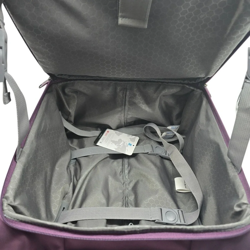 Hanke 16 Inch Underseat Carry On Luggage Purple Softside Spinner Wheels 8 lb